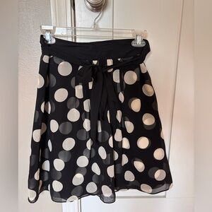 Ann Taylor Petites Polka Dot Black and White Skirt